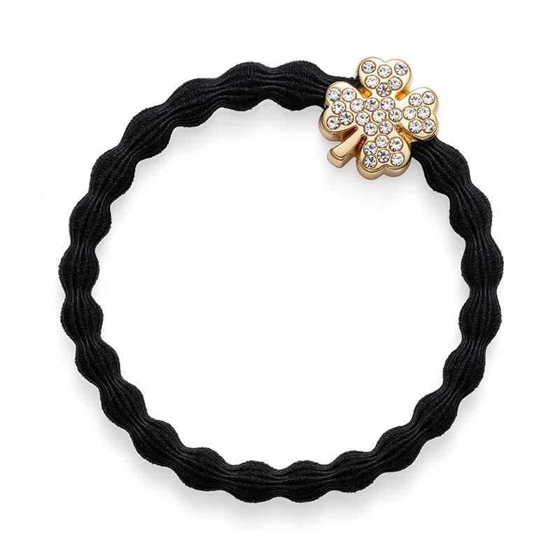 GOLD DIAMANTÉ CLOVER BLACK