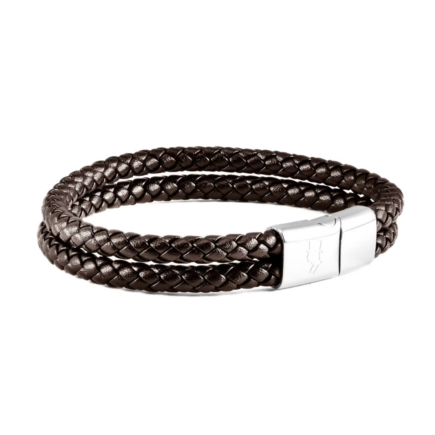 EDD LÄDERARMBAND DUBBEL RUND BRUN