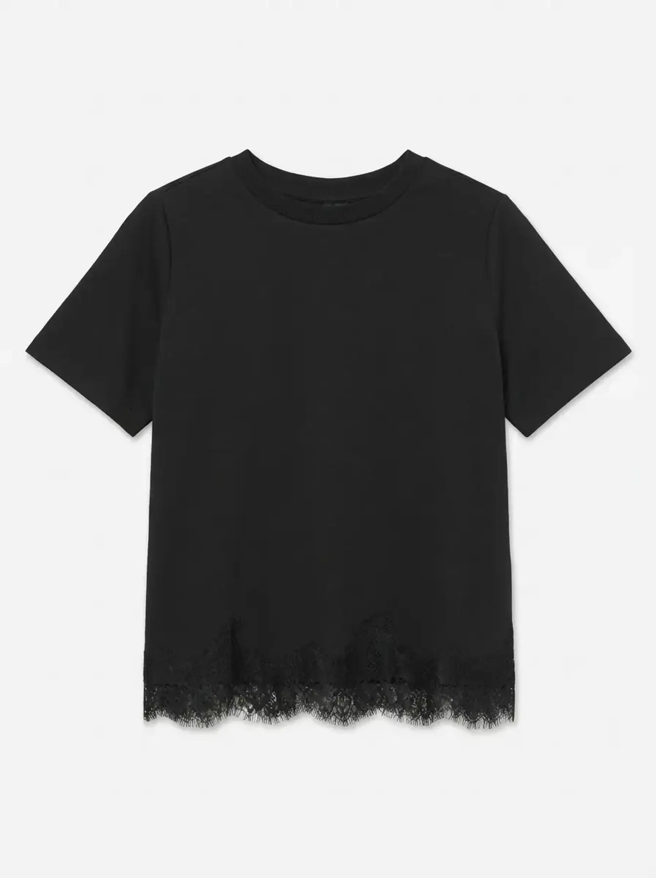 SARA METTE LACE TEE BLACK