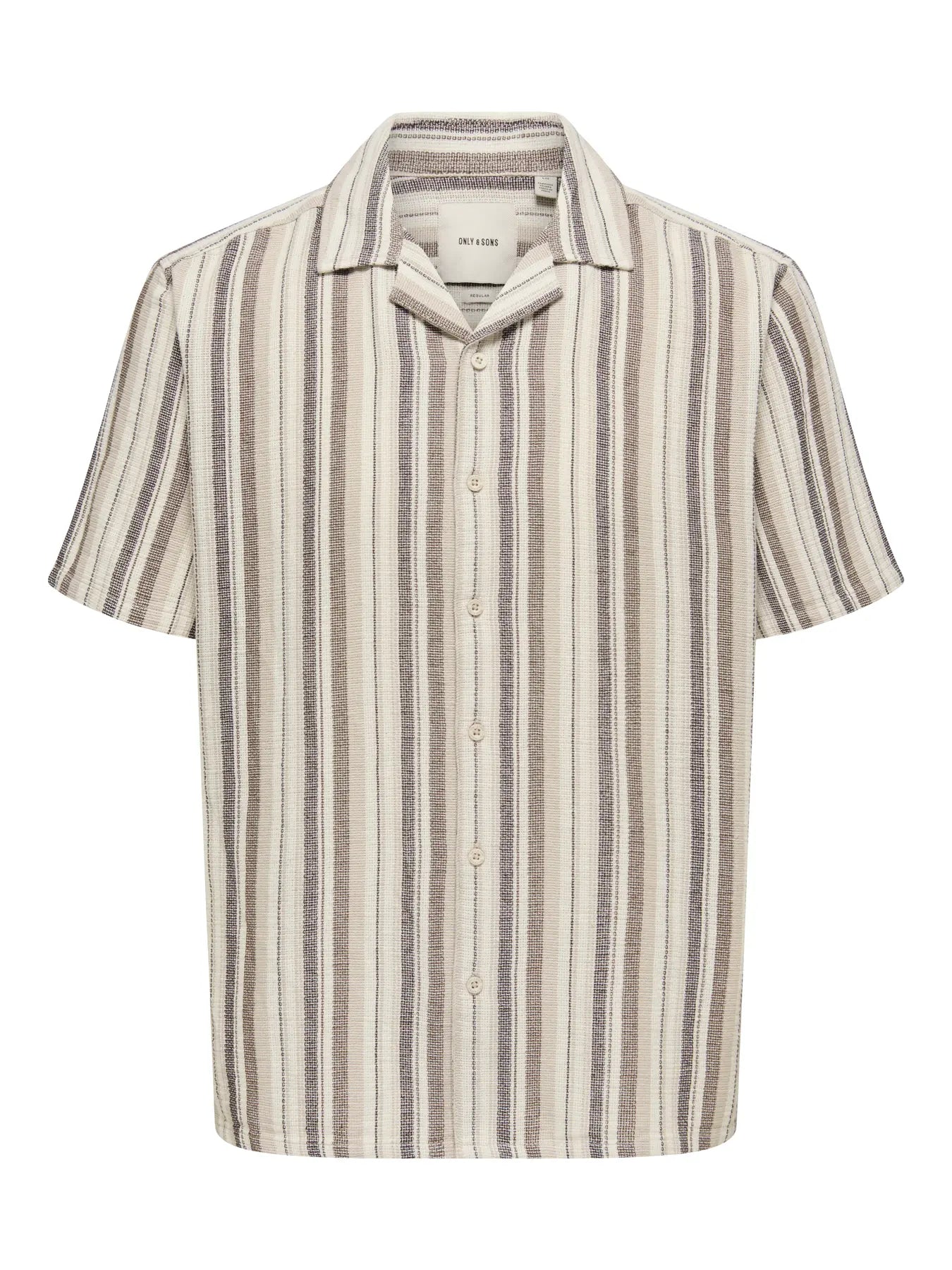 TREV STRIPE SHIRT COFFEE BEAN