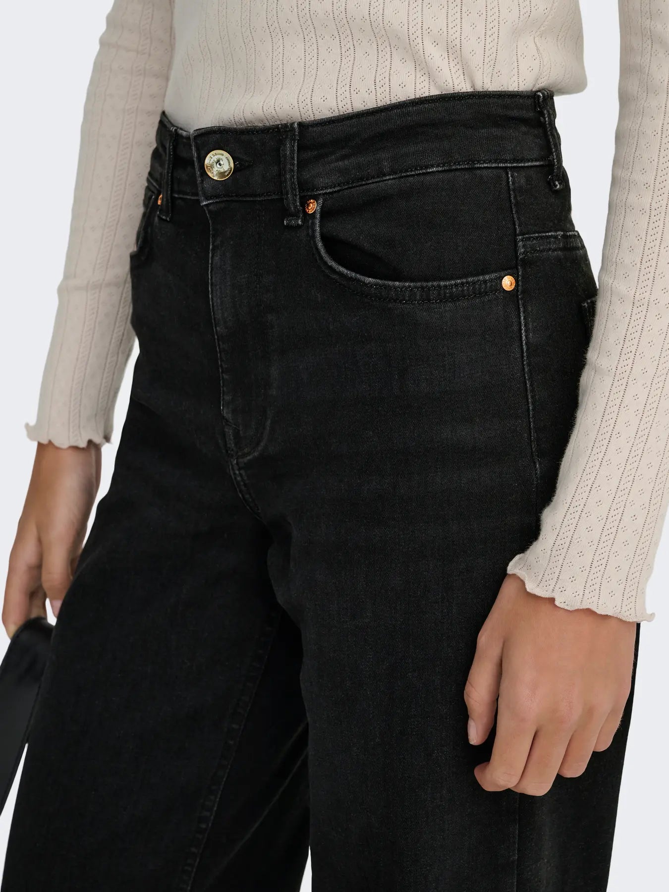 MADISON BLUSH HW WIDE WASHED BLACK L32