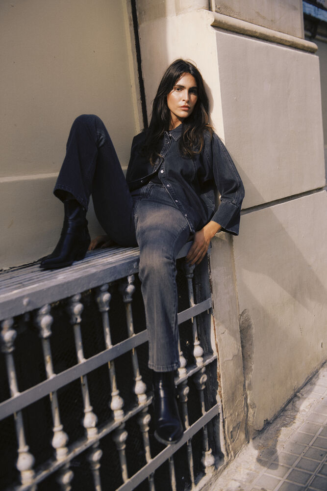 KIMU DENIM SHIRT BLACK