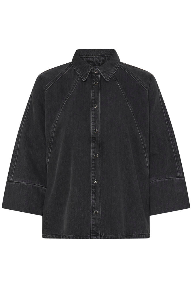 KIMU DENIM SHIRT BLACK