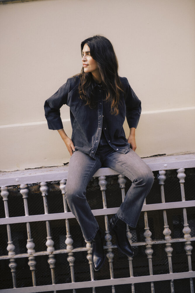 KIMU DENIM SHIRT BLACK