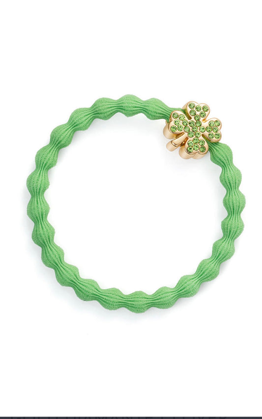 GOLD DIAMANTÉ CLOVER APPLE GREEN