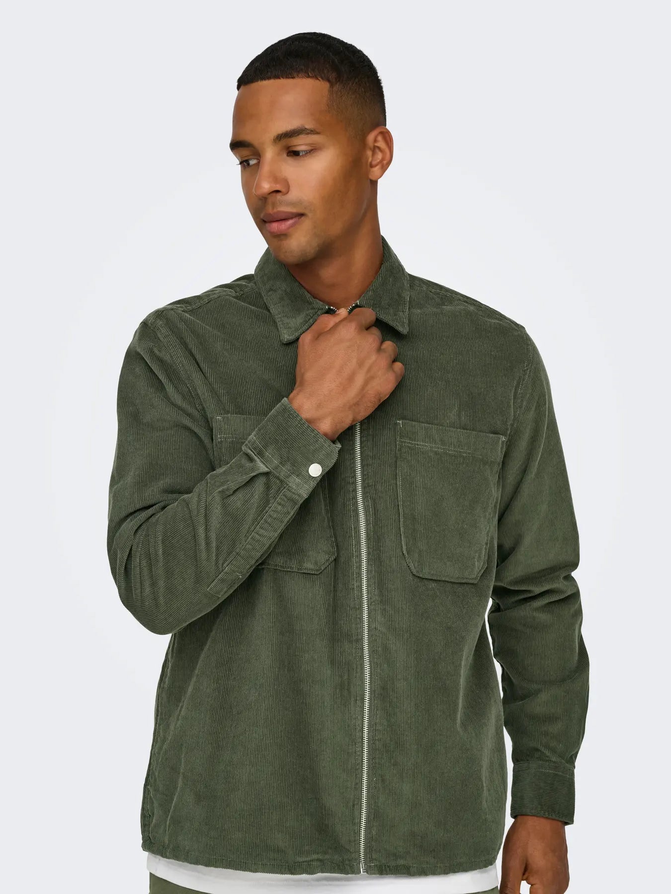ALP CORD OVERSHIRT CASTOR GRAY