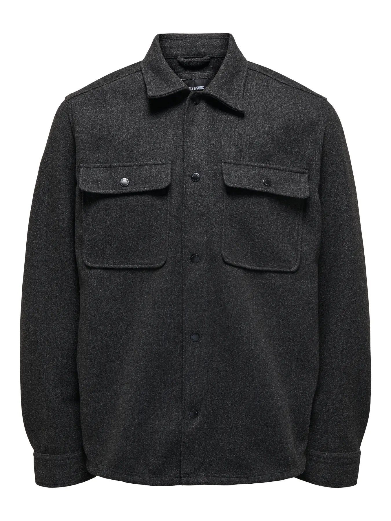 ASH OVERSHIRT WOOLEN LOOK BLACK