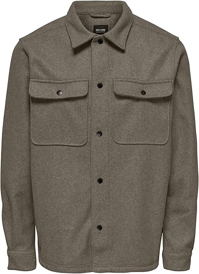 ASH OVERSHIRT WOOLEN LOOK BUNGEE CORD