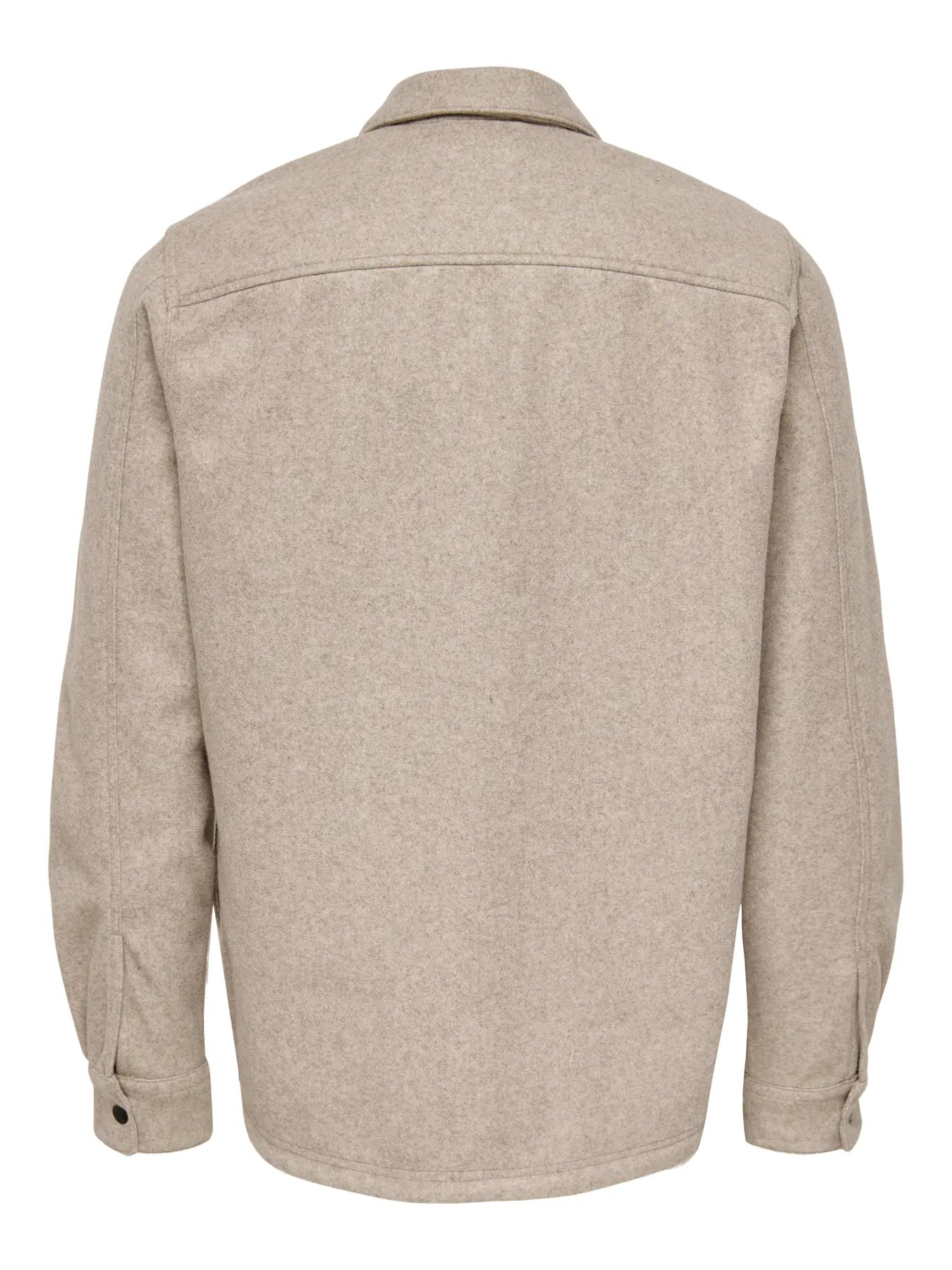ASH OVERSHIRT WOOLEN LOOK CHINCHILLA