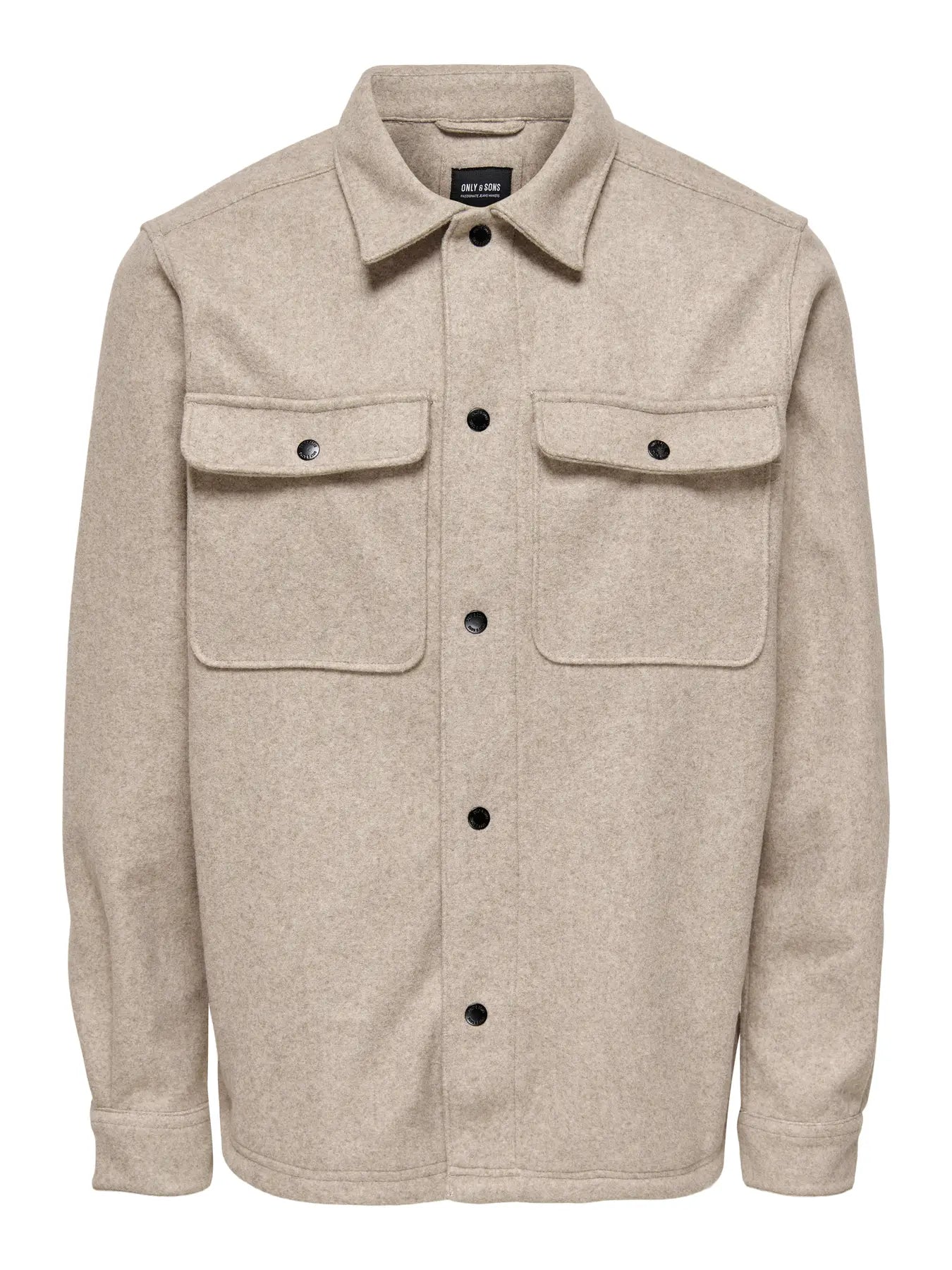 ASH OVERSHIRT WOOLEN LOOK CHINCHILLA