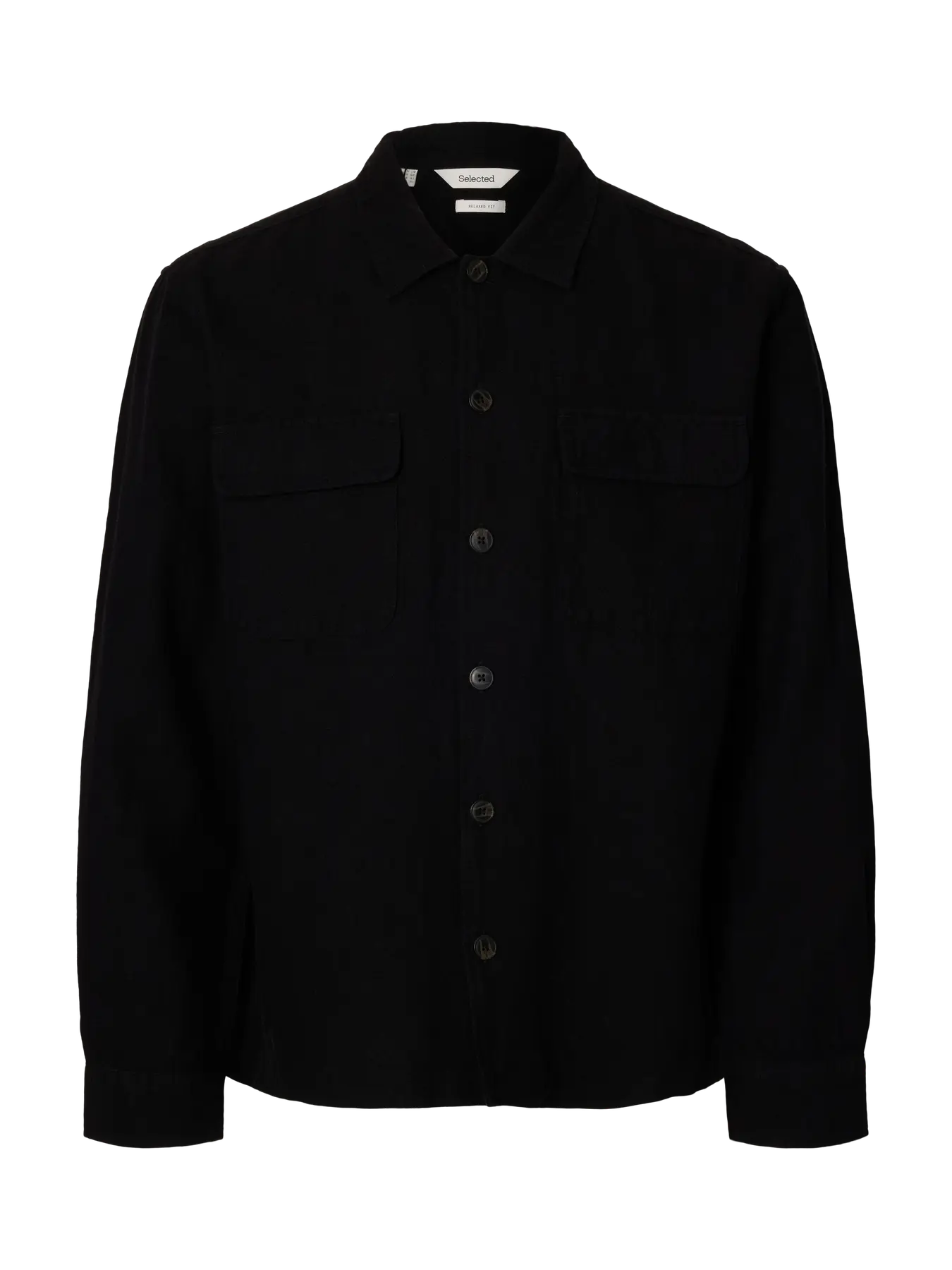 LEROY LINEN OVERSHIRT BLACK