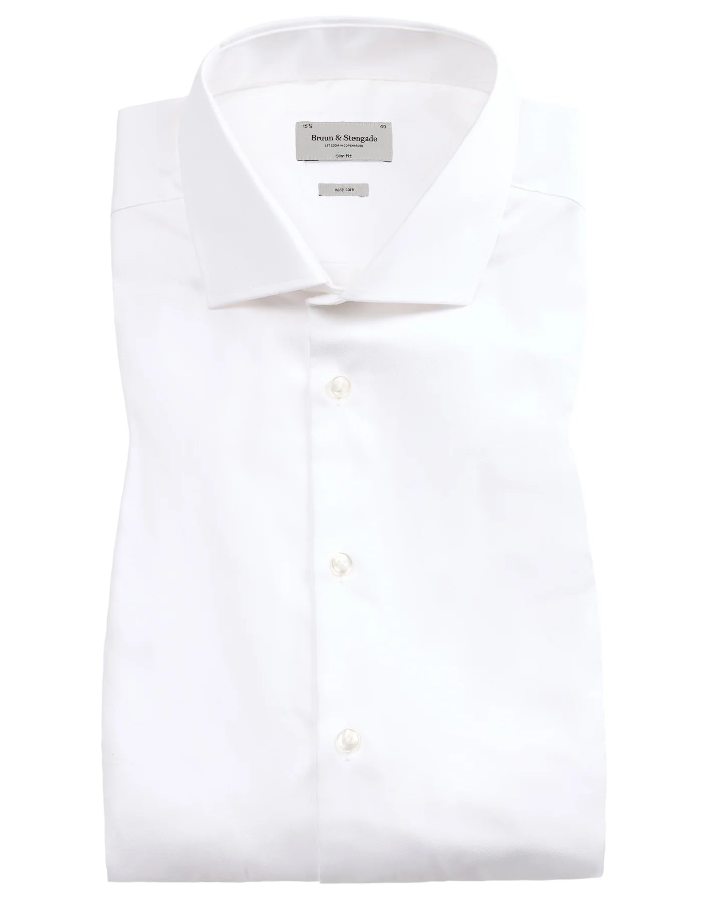 BRUUN & STENGADE MILES SLIM SHIRT WHITE