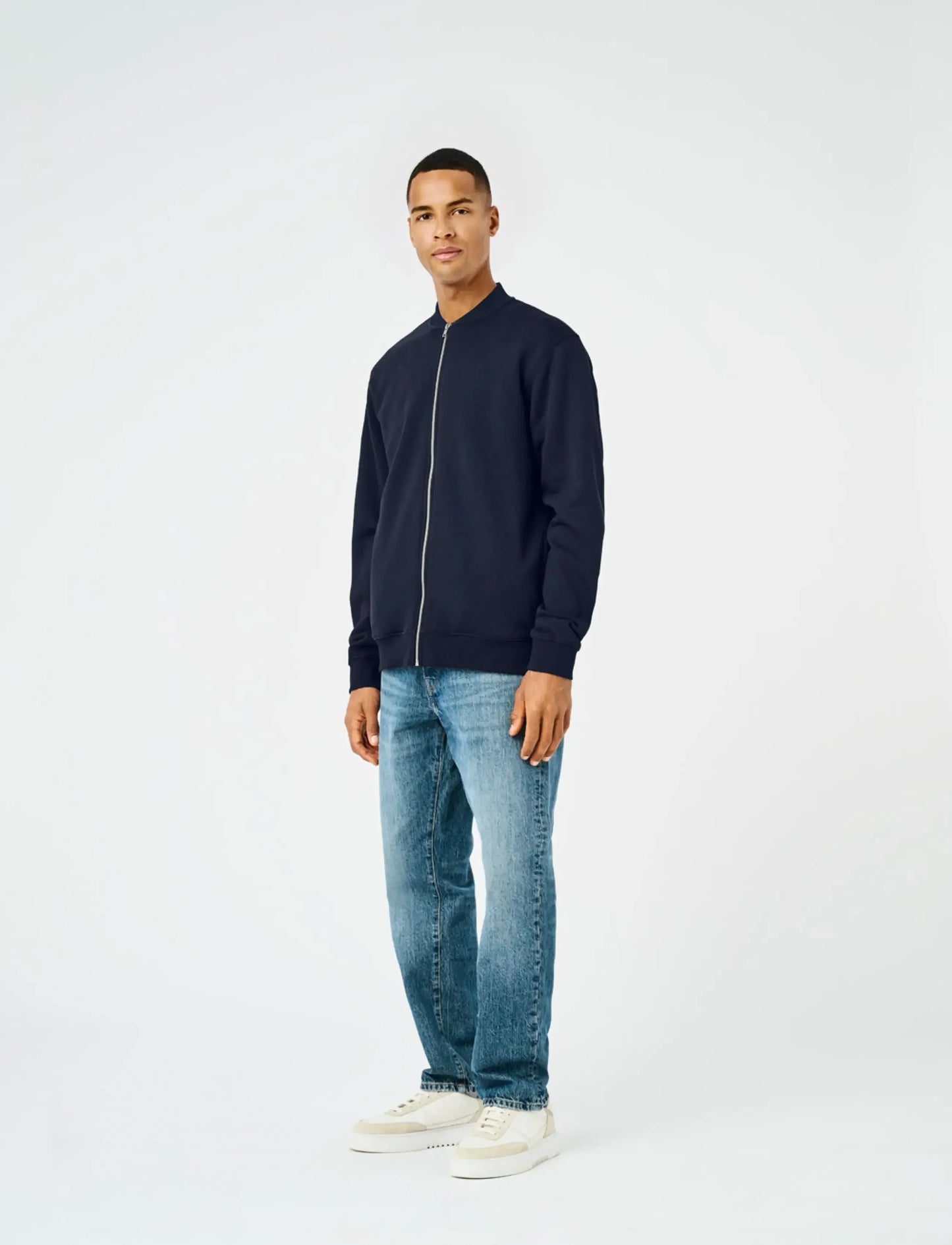 CERES ZIP BOMBER SWEAT BLUE NIGHT
