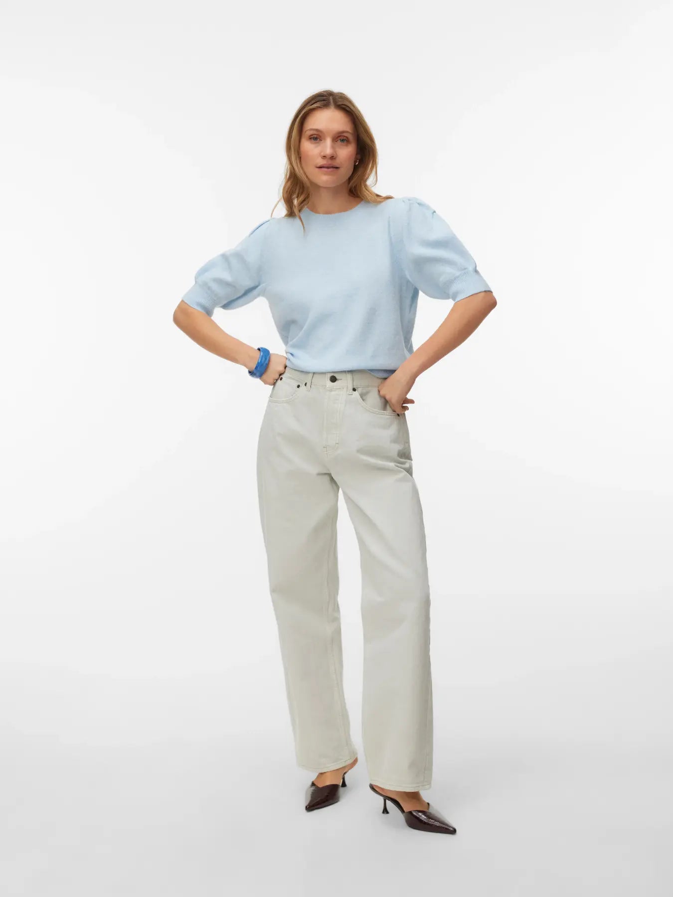 DOFFY 2/4 PULLOVER CASHMERE BLUE MELANGE
