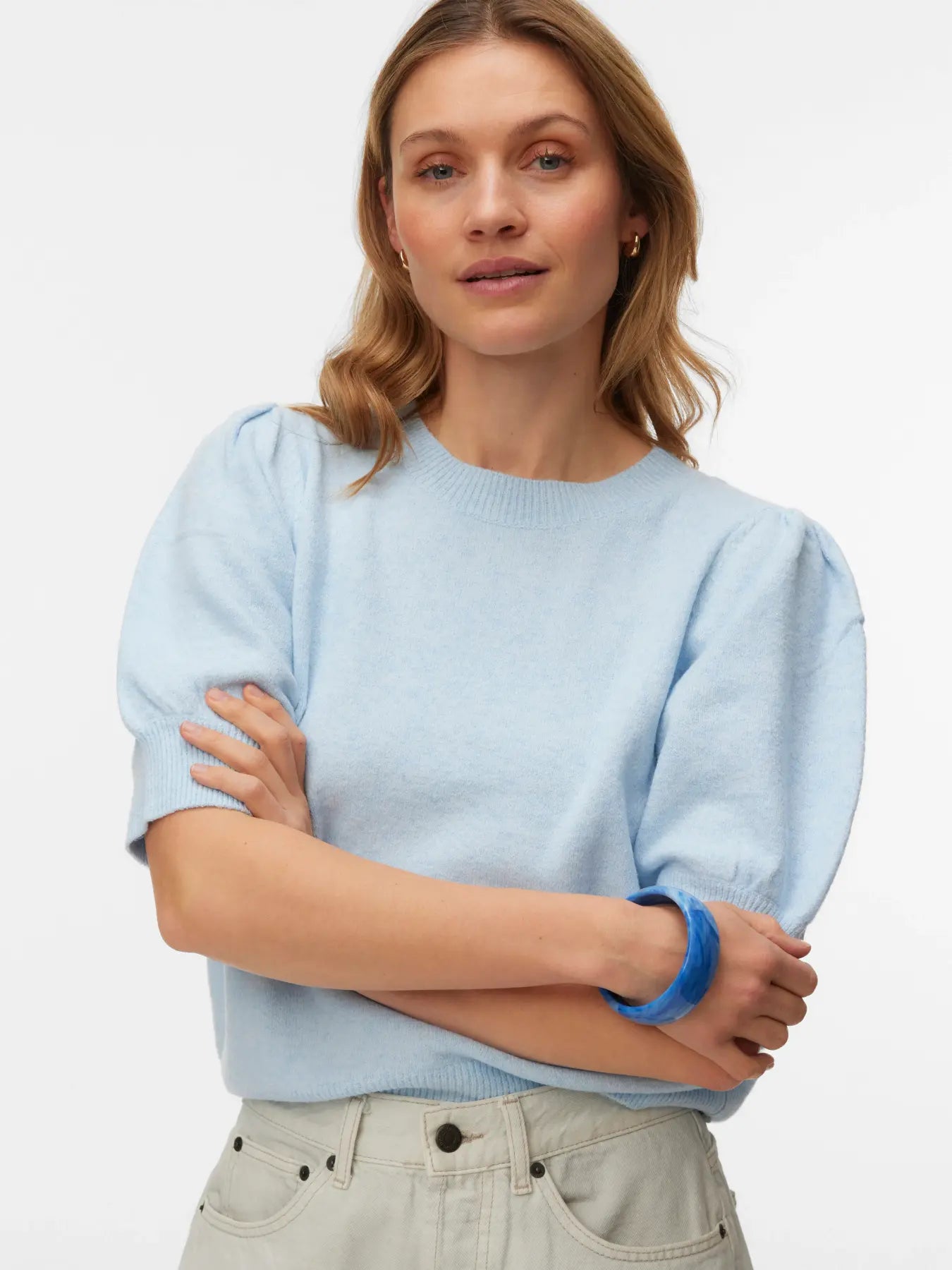 DOFFY 2/4 PULLOVER CASHMERE BLUE MELANGE