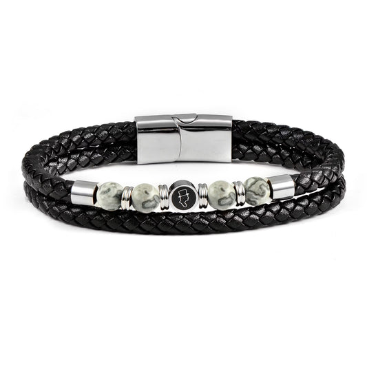 EDD LÄDERARMBAND KOMBO GRÅ