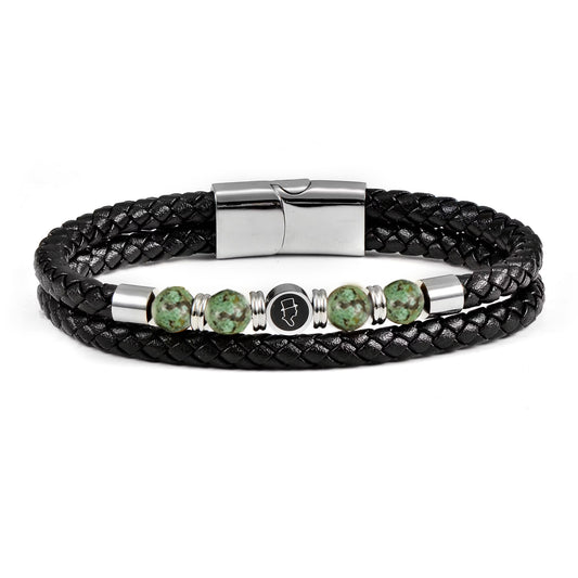 EDD LÄDERARMBAND KOMBO GRÖN