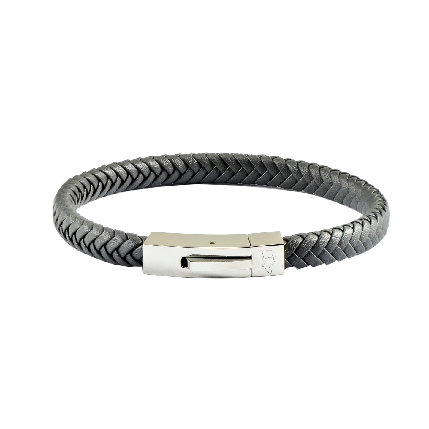 EDD LÄDERARMBAND SINGEL MÖRK GRÅ