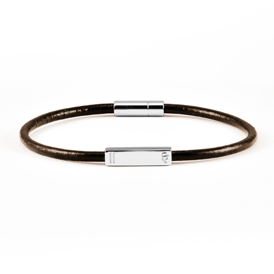 EDD LÄDERARMBAND TIMELESS SMAL BRUN
