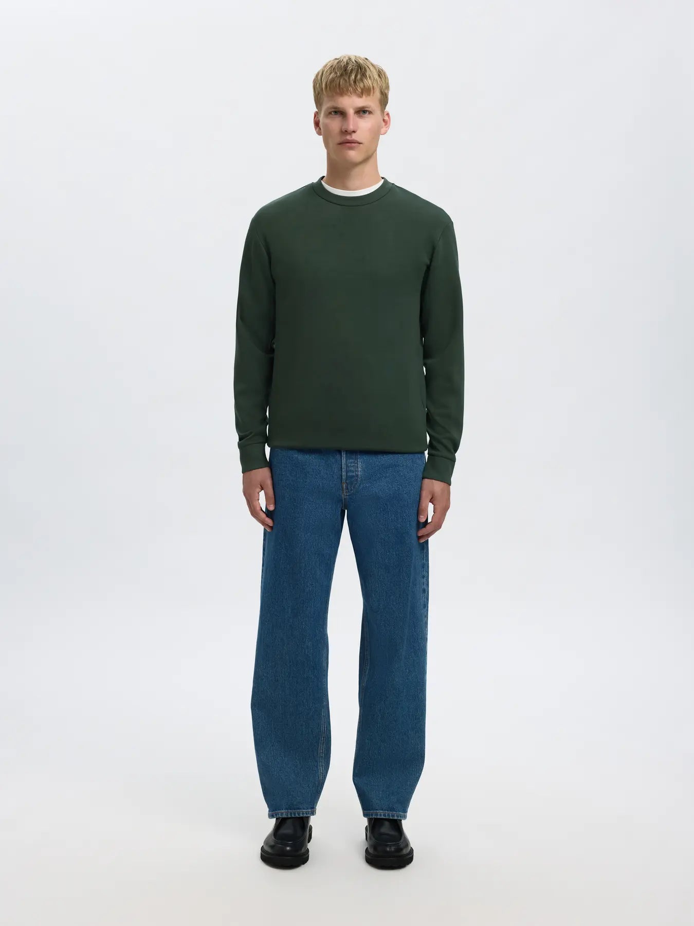 EMANUEL SOFT CREW NECK SWEAT DEEP FOREST