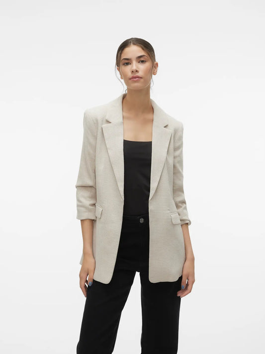 FRIDA 3/4 REGULAR BLAZER OATMEAL MELANGE