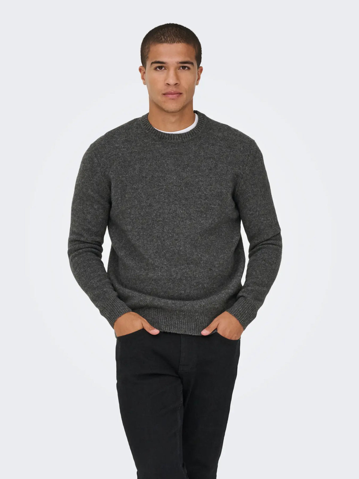 RAY WOOL KNIT DARK GREY