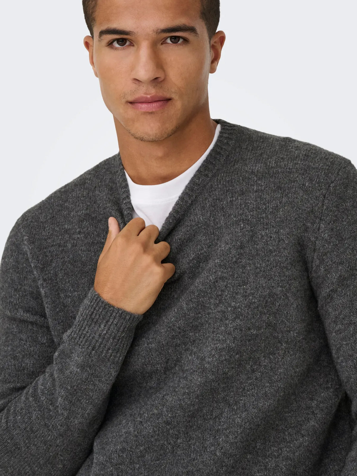 RAY WOOL KNIT DARK GREY