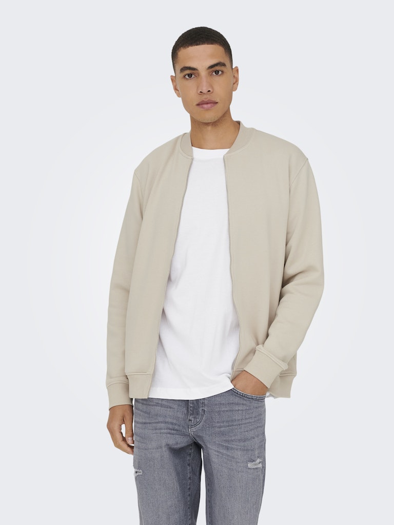 CERES ZIP BOMBER SWEAT SILVER LINING