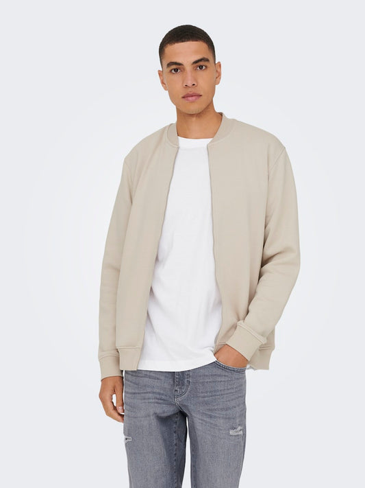 CERES ZIP BOMBER SWEAT SILVER LINING