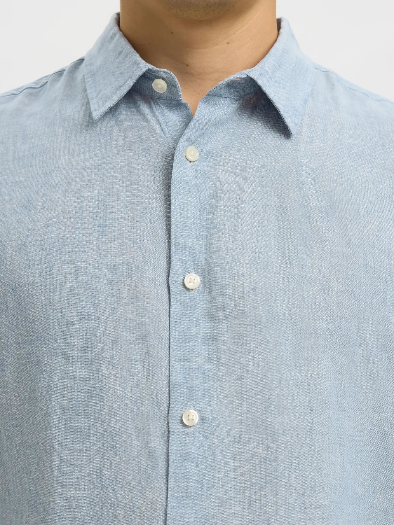 KYLIAN LINEN SHIRT BLUE FOG