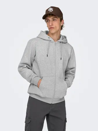 CERES ZIP HOODIE SWEAT LIGHT GREY