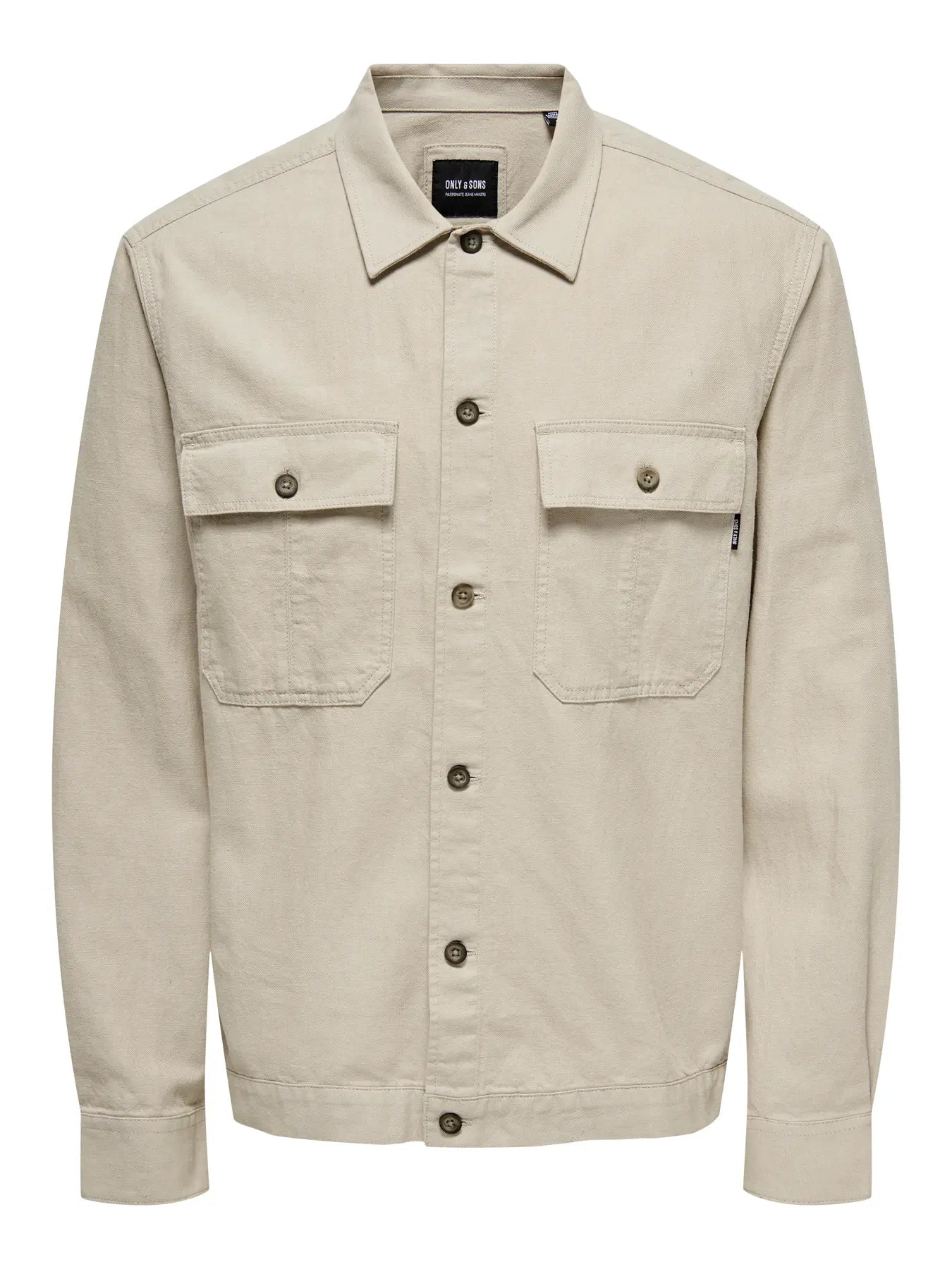 KENNETH LINEN OVERSHIRT SILVER LINING