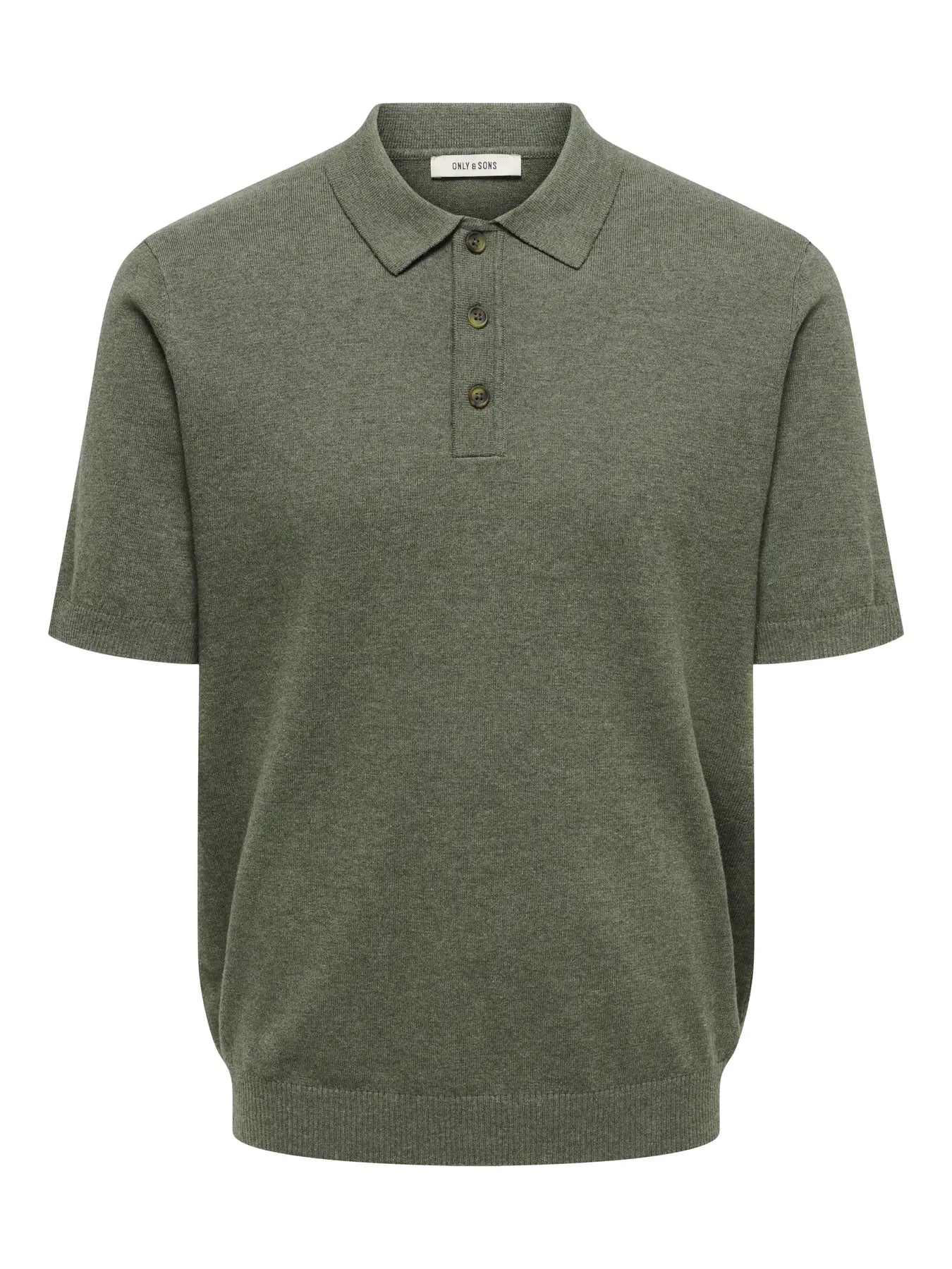 LOUI REG 12 SS MEL POLO KNIT GRAY MELANGE