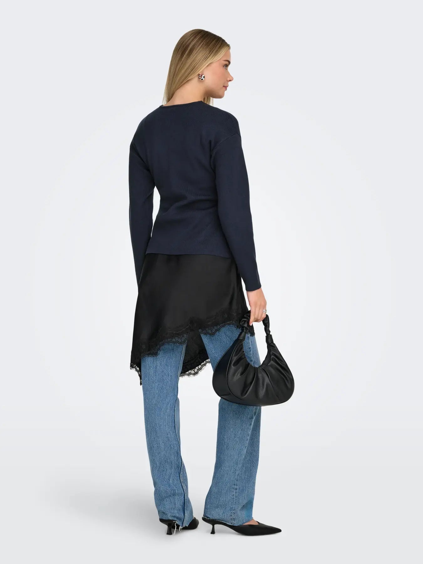 LUCY LS O-NECK CARDIGAN NIGHT SKY