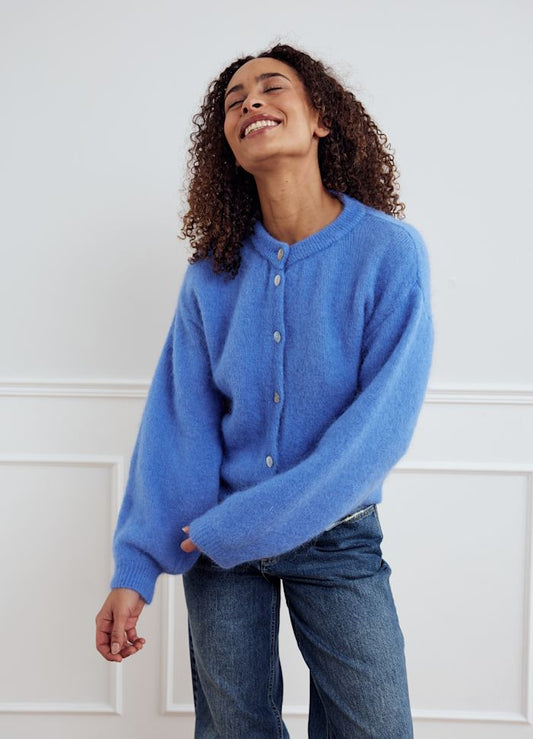 KAE KNIT CARDIGAN DUSTY BLUE