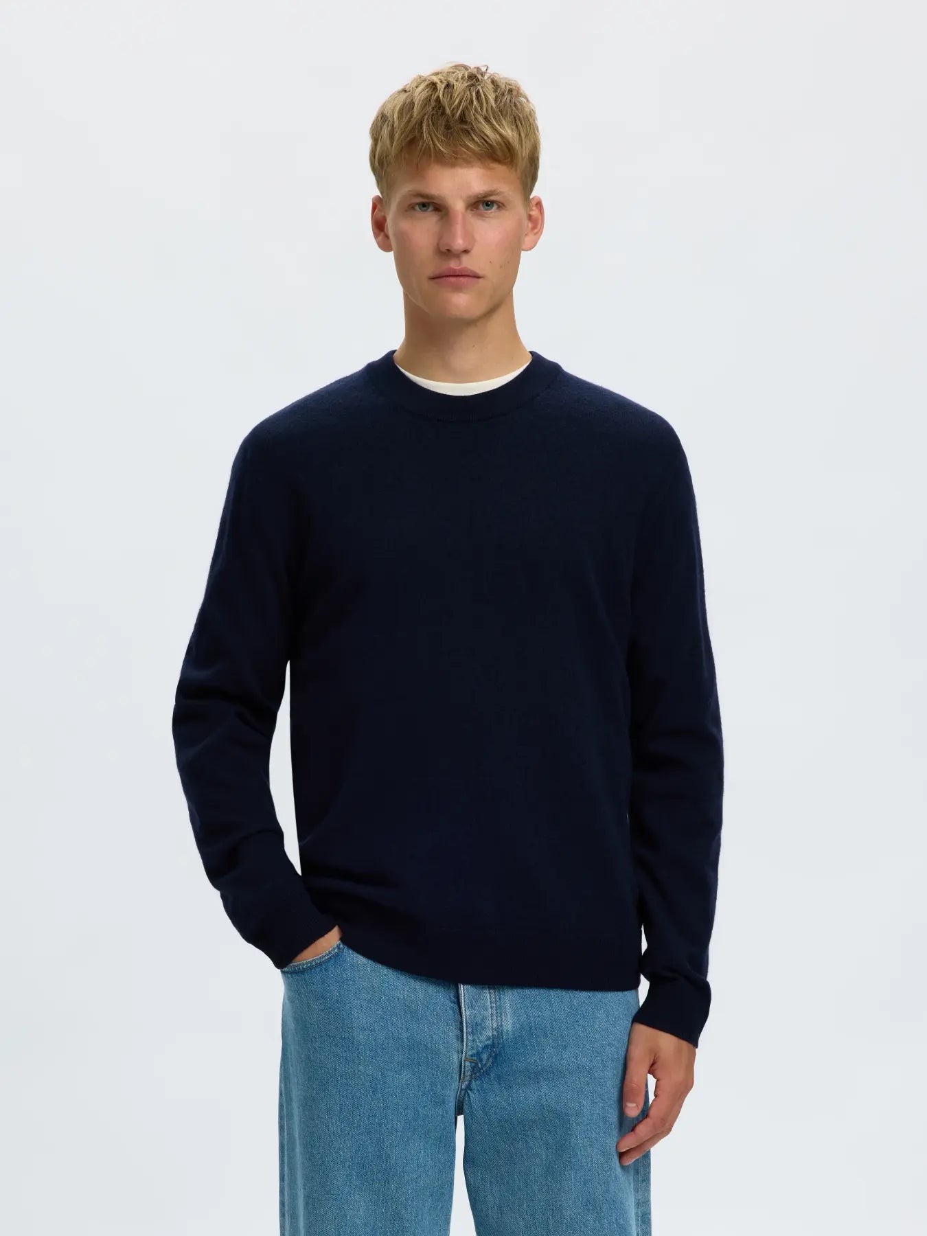 TRAY BRUSHED MERINO WOOL NAVY