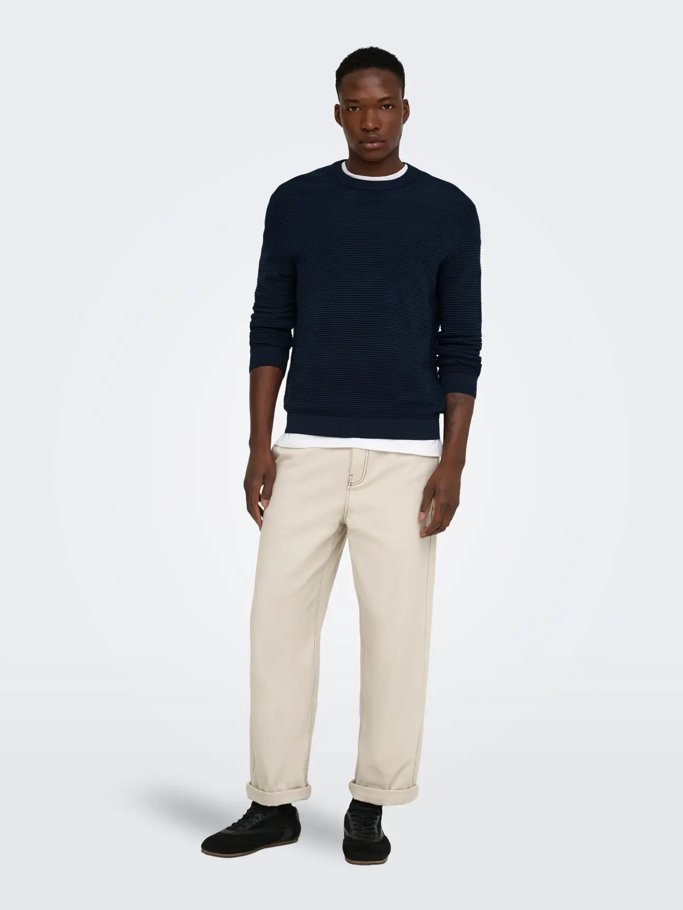 RON CREW KNIT DARK SAPPHIRE
