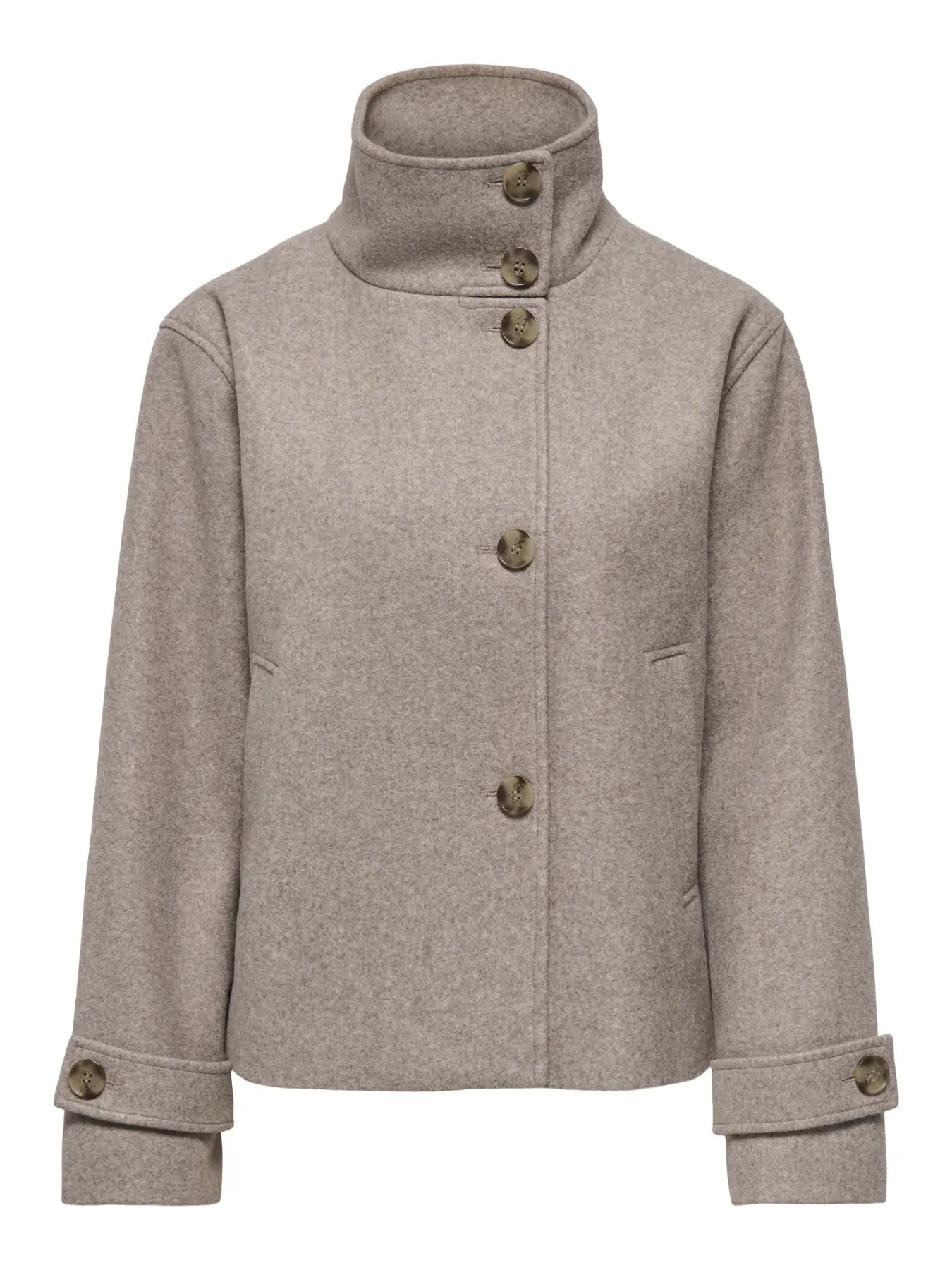 VELA HIGH NECK JACKET MOCHA MELANGE