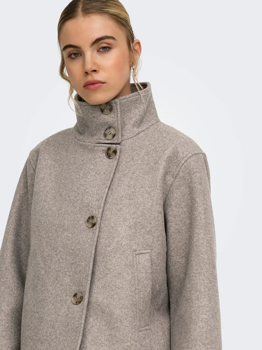 VELA HIGH NECK JACKET MOCHA MELANGE