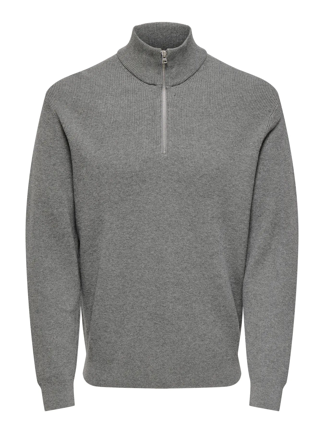 PHIL STRUC HALF ZIP GREY MELANGE