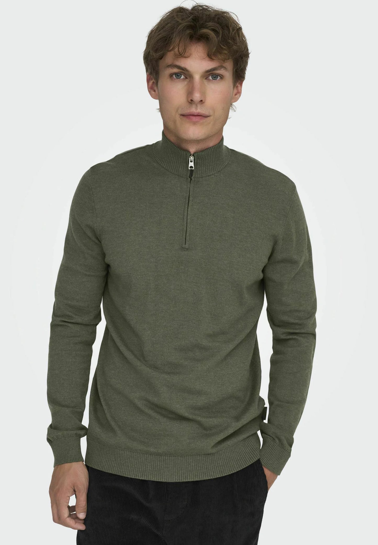 PHIL STRUC HALF ZIP CASTOR GRAY