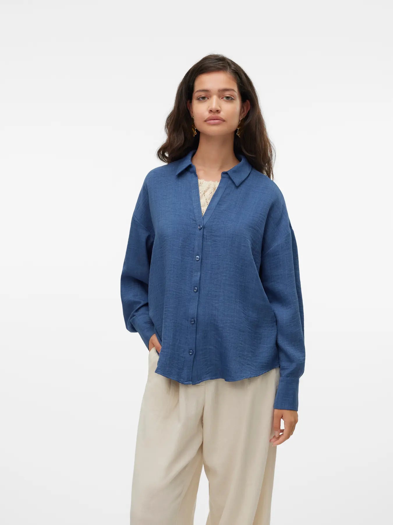 MELANEY QUEENY SHIRT DARK DENIM MELANGE