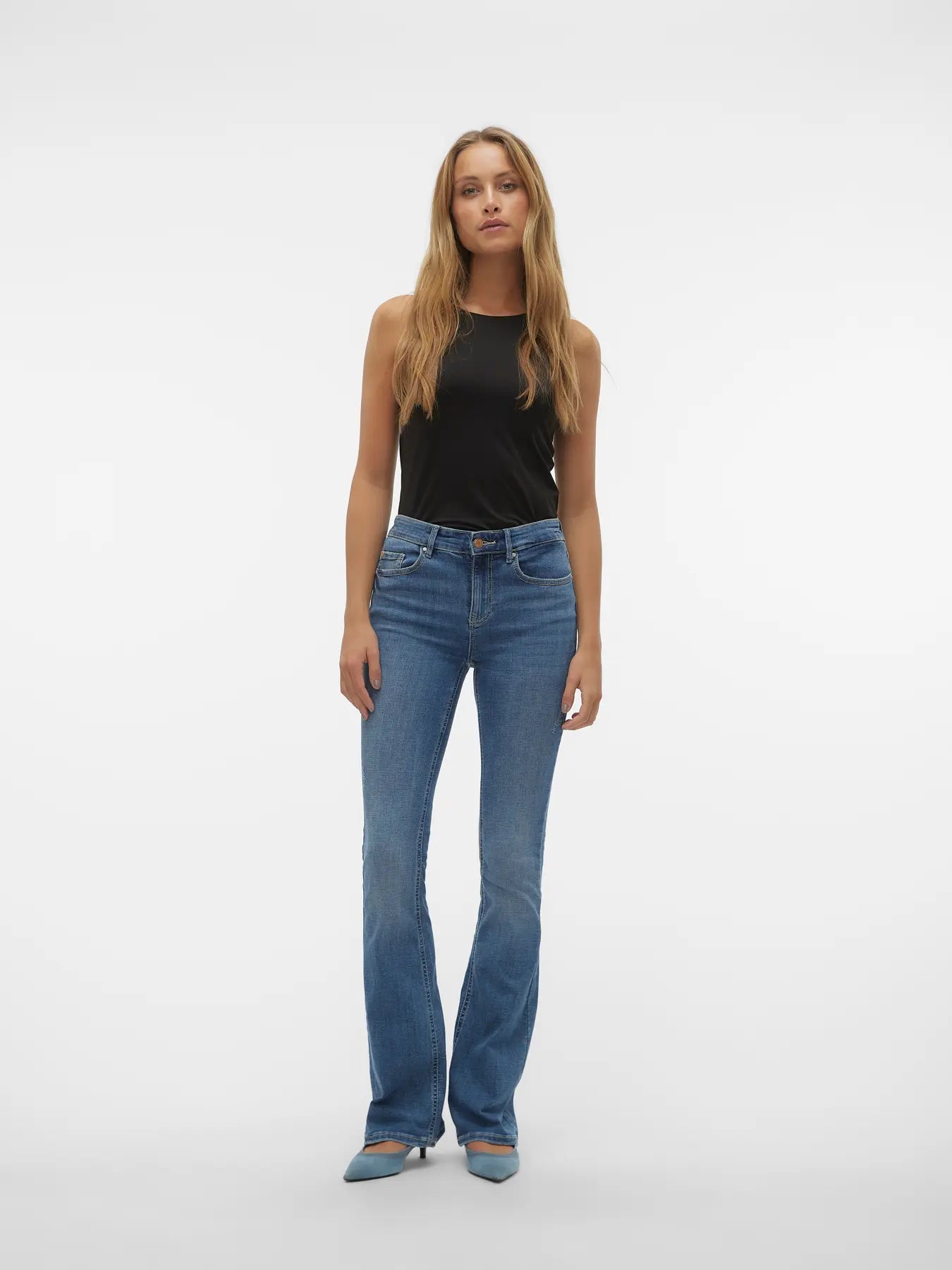 VMFLASH MR FLARED JEANS MEDIUM BLUE L32