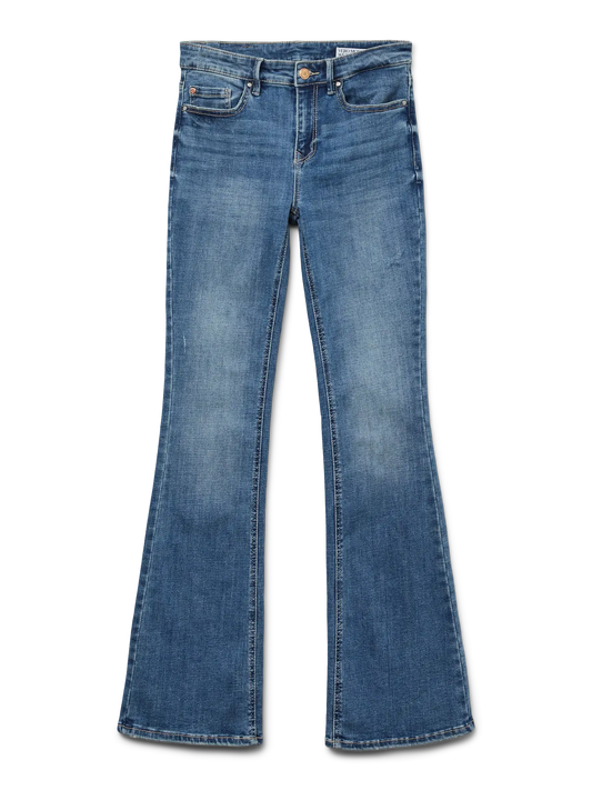 VMFLASH MR FLARED JEANS MEDIUM BLUE L32