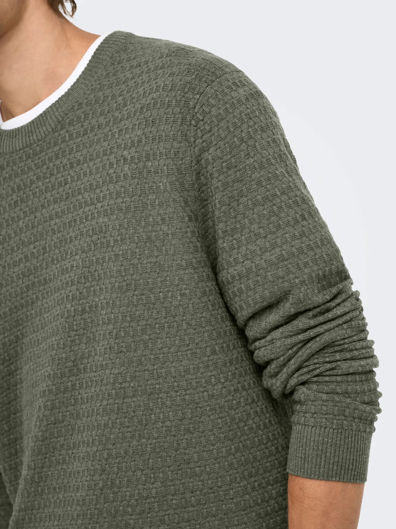 RON CREW KNIT CASTOR GRAY