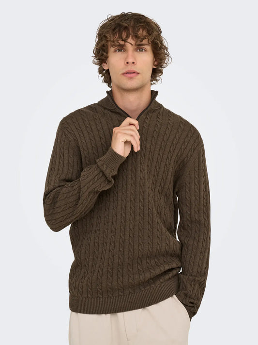LOUI HALFZIP COFFEE BEAN