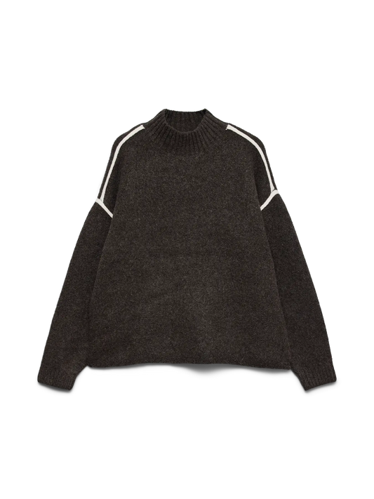 VMBOOM LS HIGHNECK CHCOLATE MELANGE