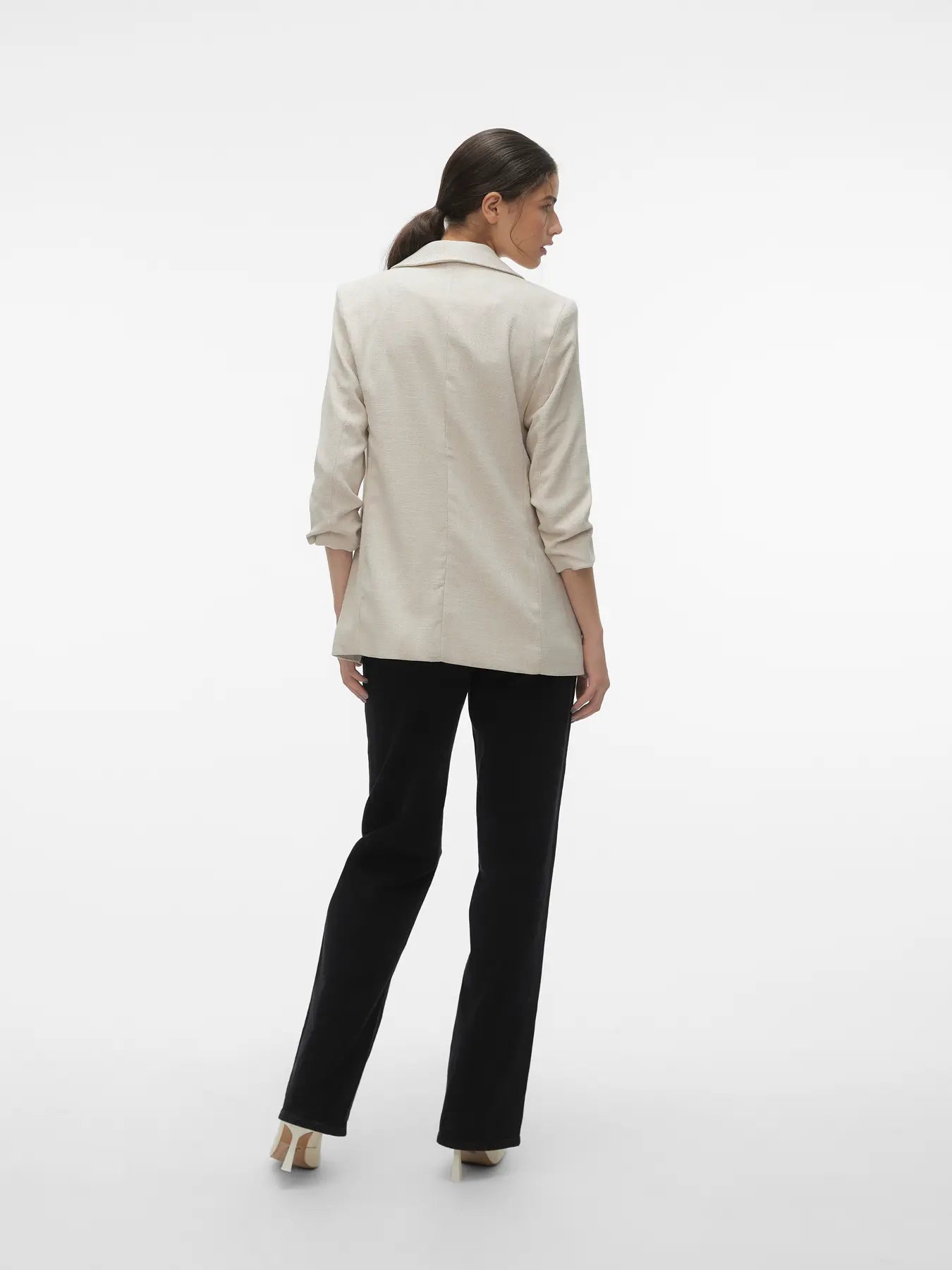FRIDA 3/4 REGULAR BLAZER OATMEAL MELANGE
