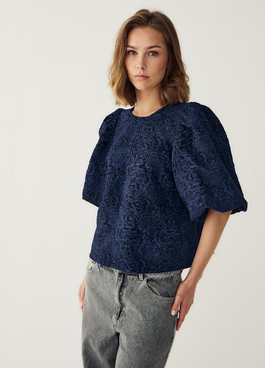 SHELLY BLOUSE NAVY BLUE