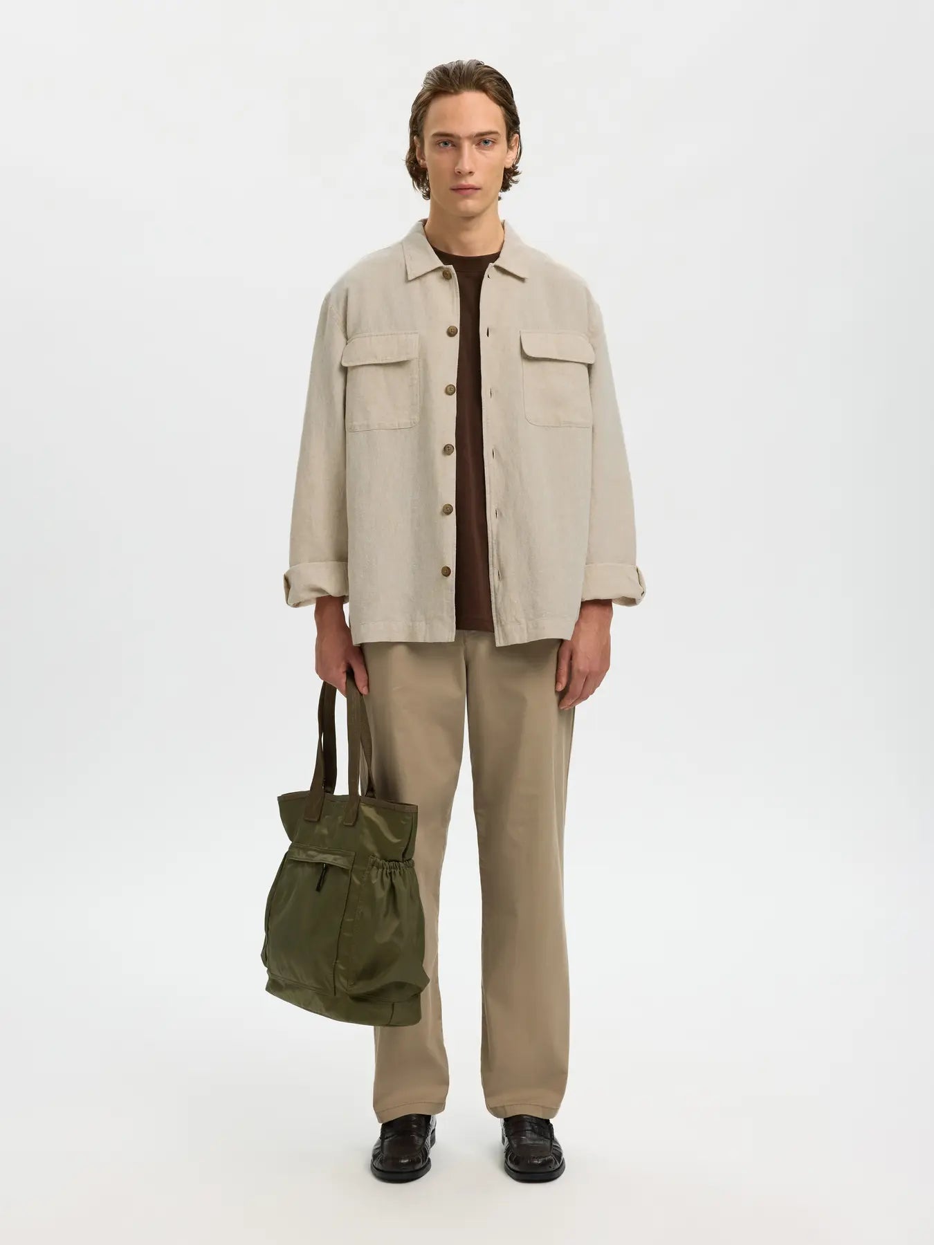 LEROY LINEN OVERSHIRT PURE CASHMERE